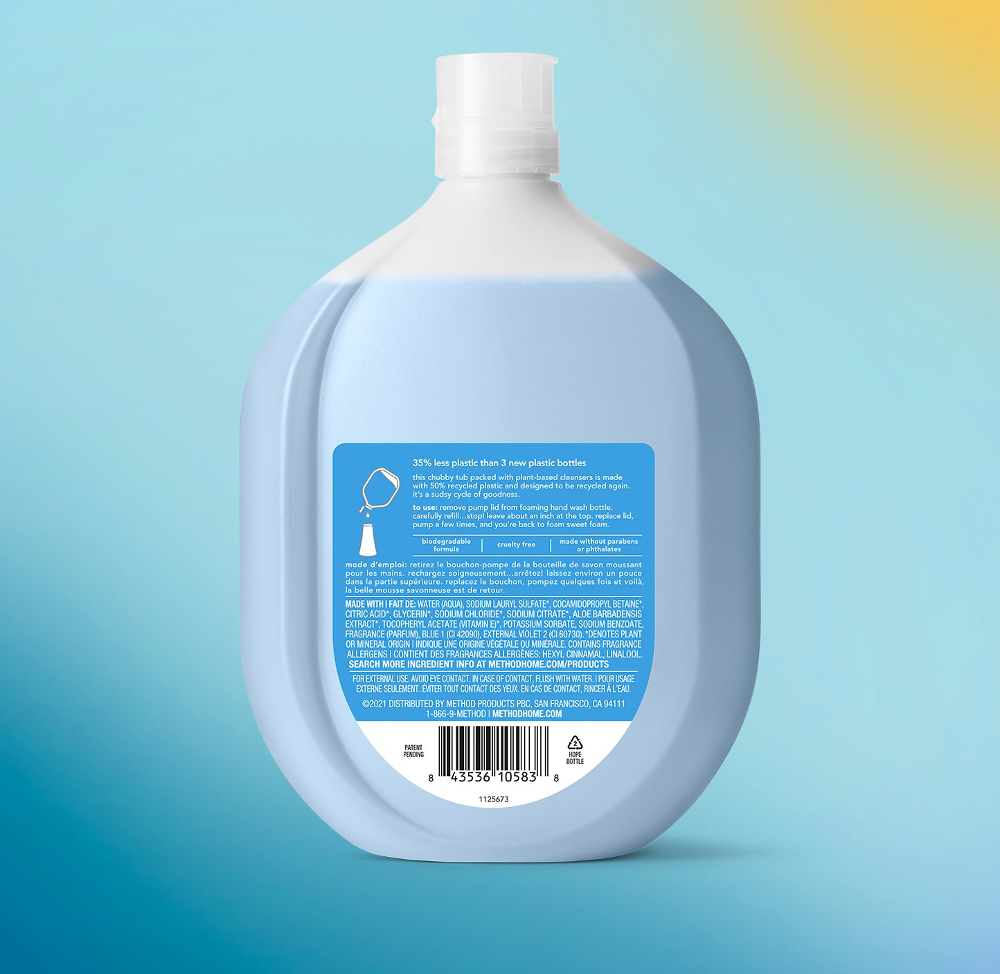 Method Foaming Handwash Back view refill Sea minerals