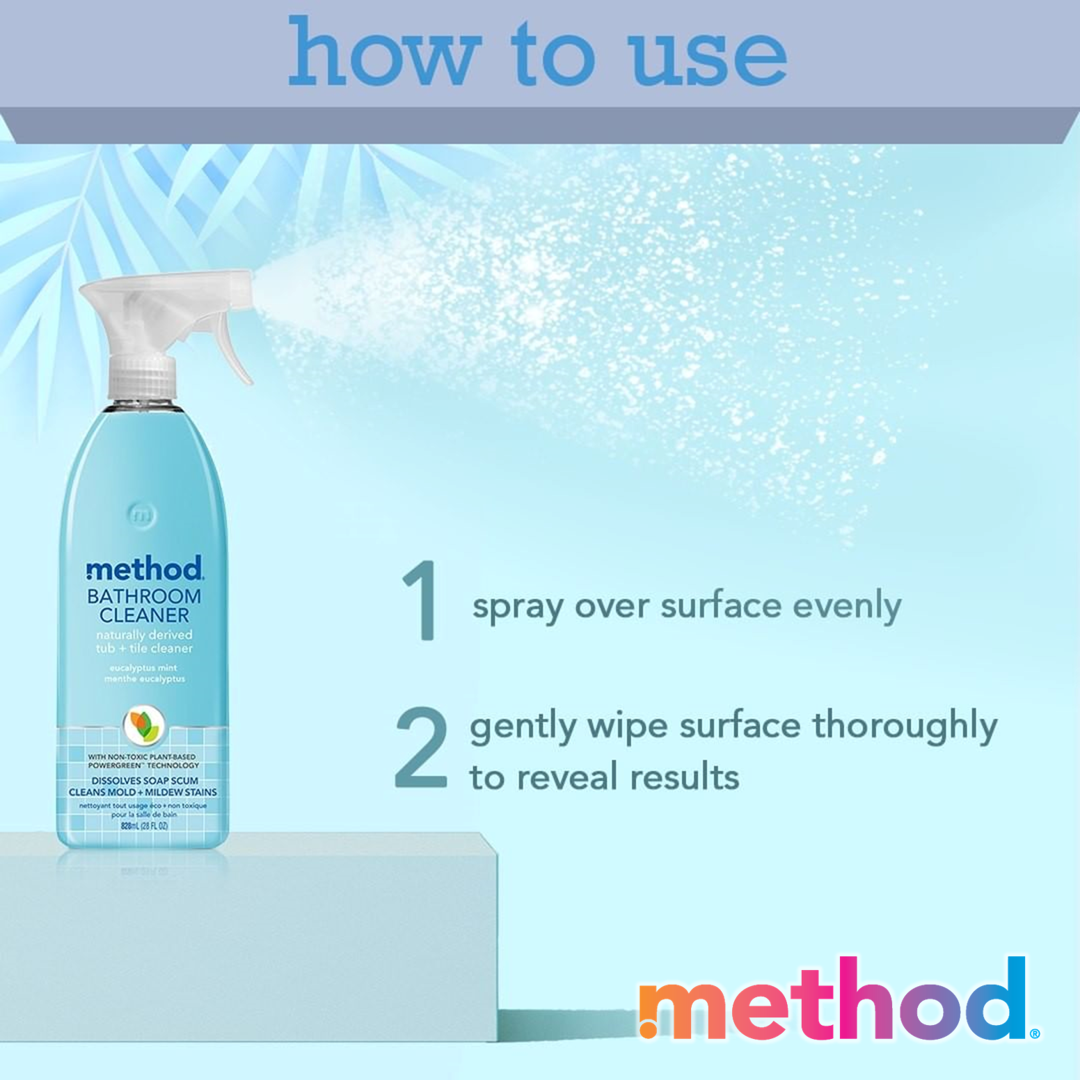 Bathroom Cleaner Tub + Tile 828ml - methodmalaysia