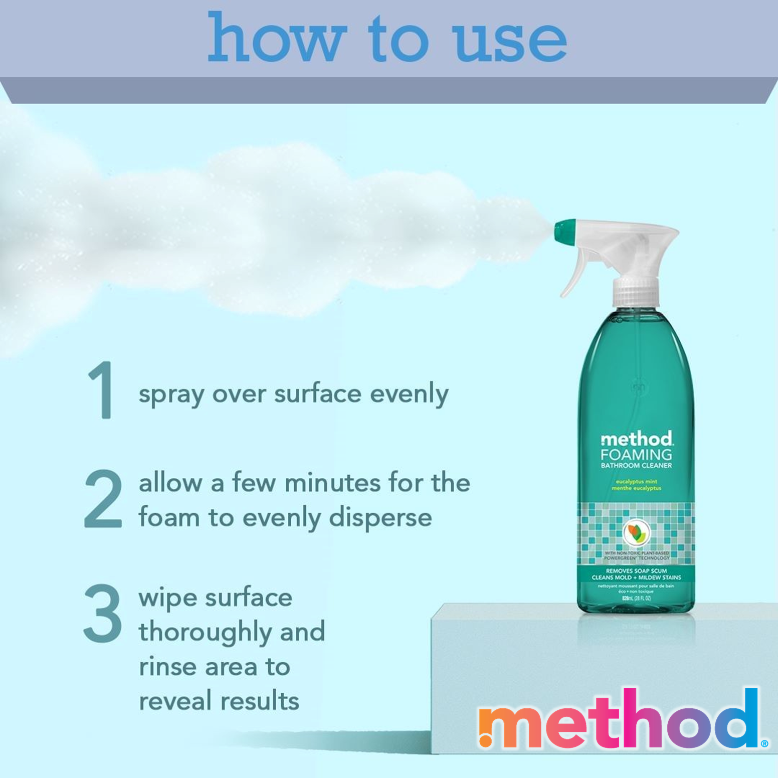 Bathroom Foaming Bathroom Cleaner 828ml - methodmalaysia