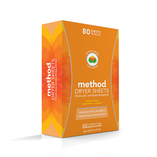 Method Laundry Dryer Sheet Ginger Mango 