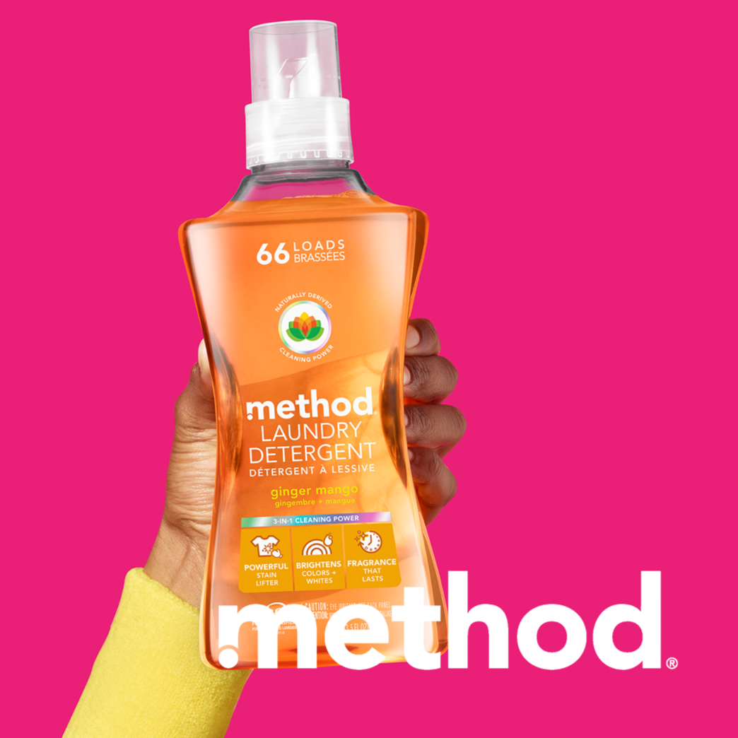 Method Laundry Detergent Ginger Mango held on hand